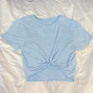 PacSun tie-knotted front shirt, size XS, color light boue